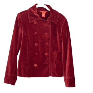 Sundance Velvet Anastasia Pea Jacket Rust Double Breasted Blazer Size 6 - Flair - Style