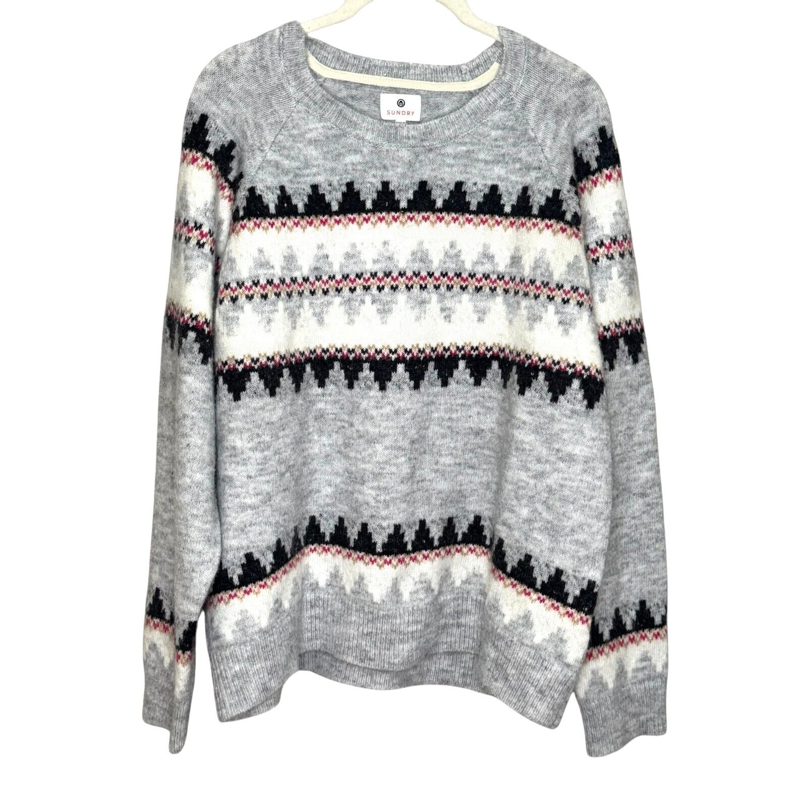 SUNDRY Fair Isle Raglan Sweater Size Medium (Sundry 2) $188 - Flair - Style