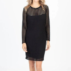T by Alexander Wang Black Dress Size Medium Circle Hole Long Sleeve Sexy - Flair - Style