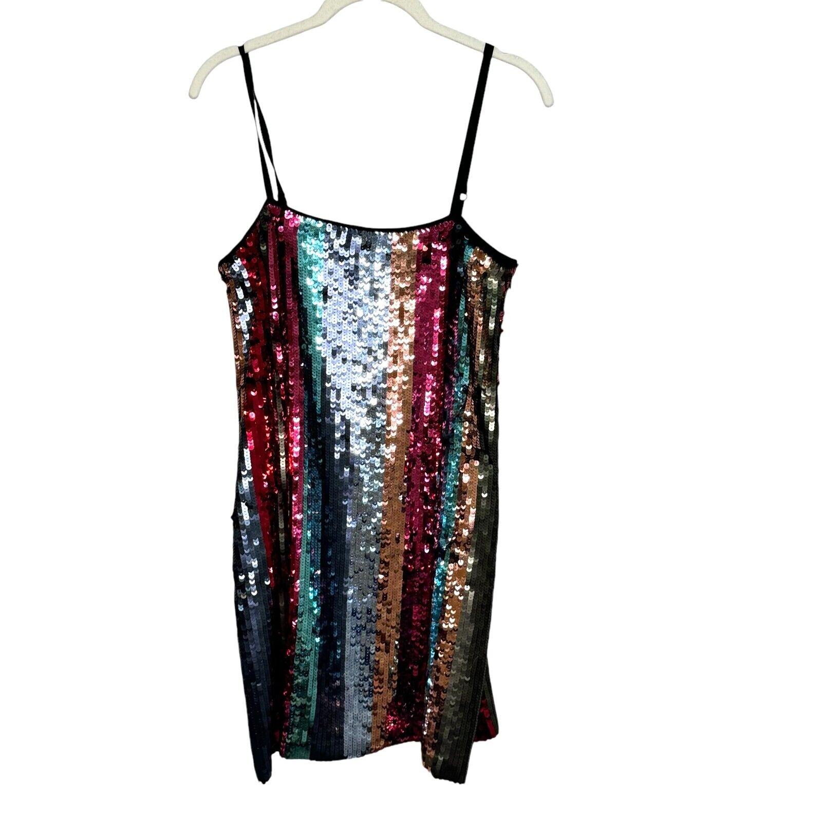 Tanya Taylor Mini Dress Size 2 Rainbow Sequin Stripe Party $595 - Flair - Style