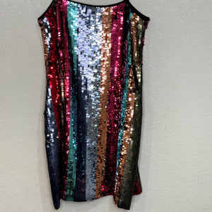 Tanya Taylor Mini Dress Size 2 Rainbow Sequin Stripe Party $595 - Flair - Style