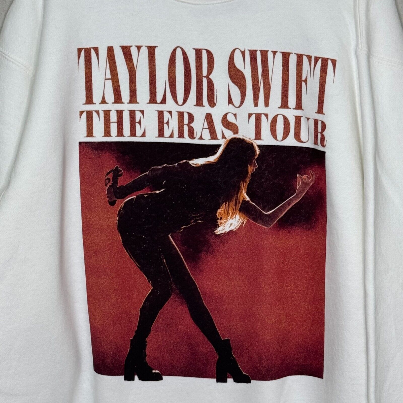 Taylor Swift Eras Tour Concert Sweatshirt Size XL White Red International - Flair - Style