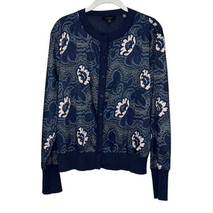 Ted Baker Sweater Womens 10 (TB 4) Floral Button Front Cardigan Long Sleeve - Flair - Style