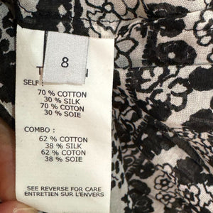 Thakoon Addition Top Blouse Size 8 Black White Paisley Cotton Silk Resort 2015 - Flair - Style
