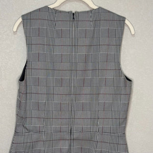 Theory Raneid Brant Check Plaid Dress Size 10 Sleeveless Jumper Gray Career - Flair - Style