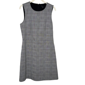 Theory Raneid Brant Check Plaid Dress Size 10 Sleeveless Jumper Gray Career - Flair - Style