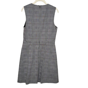 Theory Raneid Brant Check Plaid Dress Size 10 Sleeveless Jumper Gray Career - Flair - Style