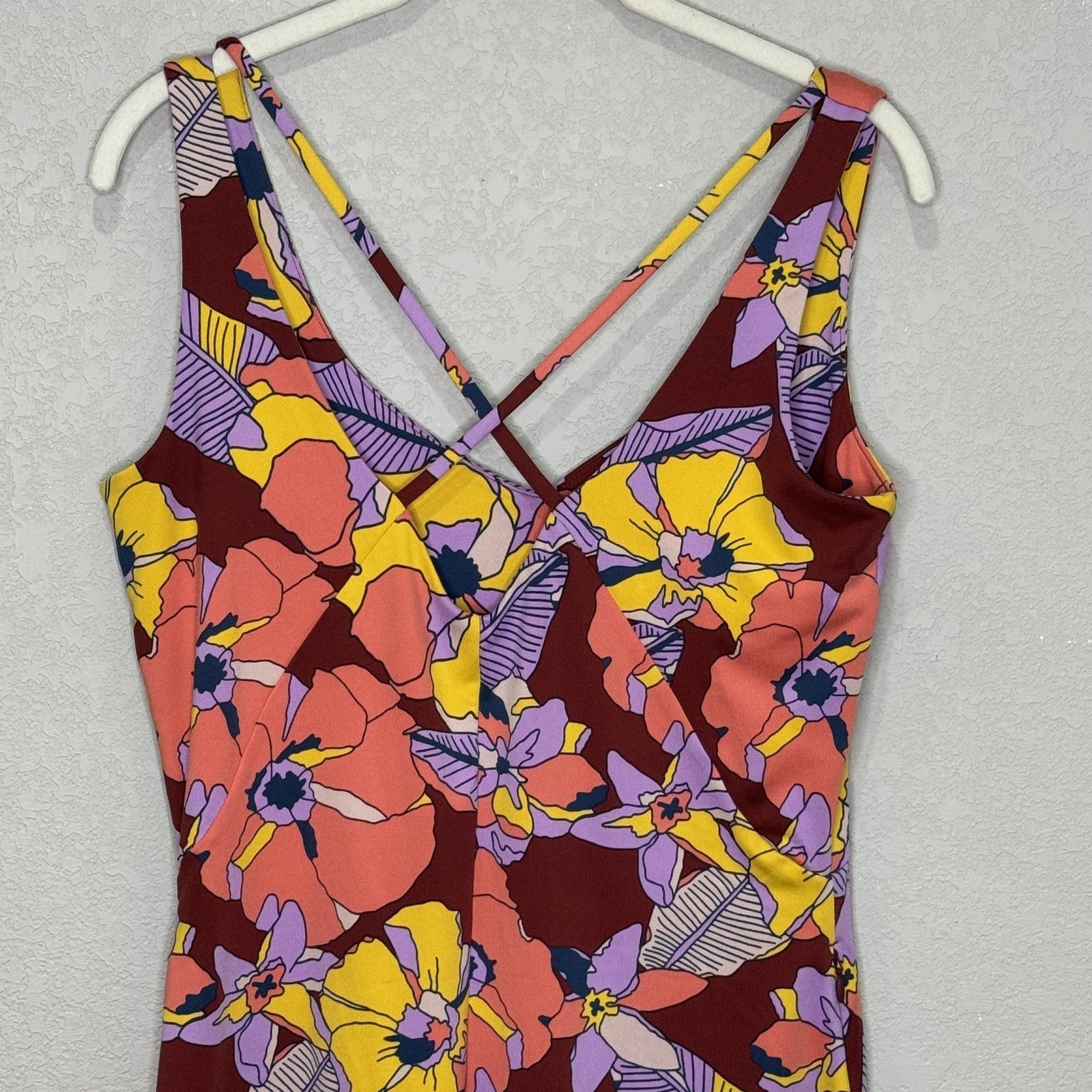 Title Nine Dress Womens Small Buttah Criss Cross Back Floral S21 - Flair - Style
