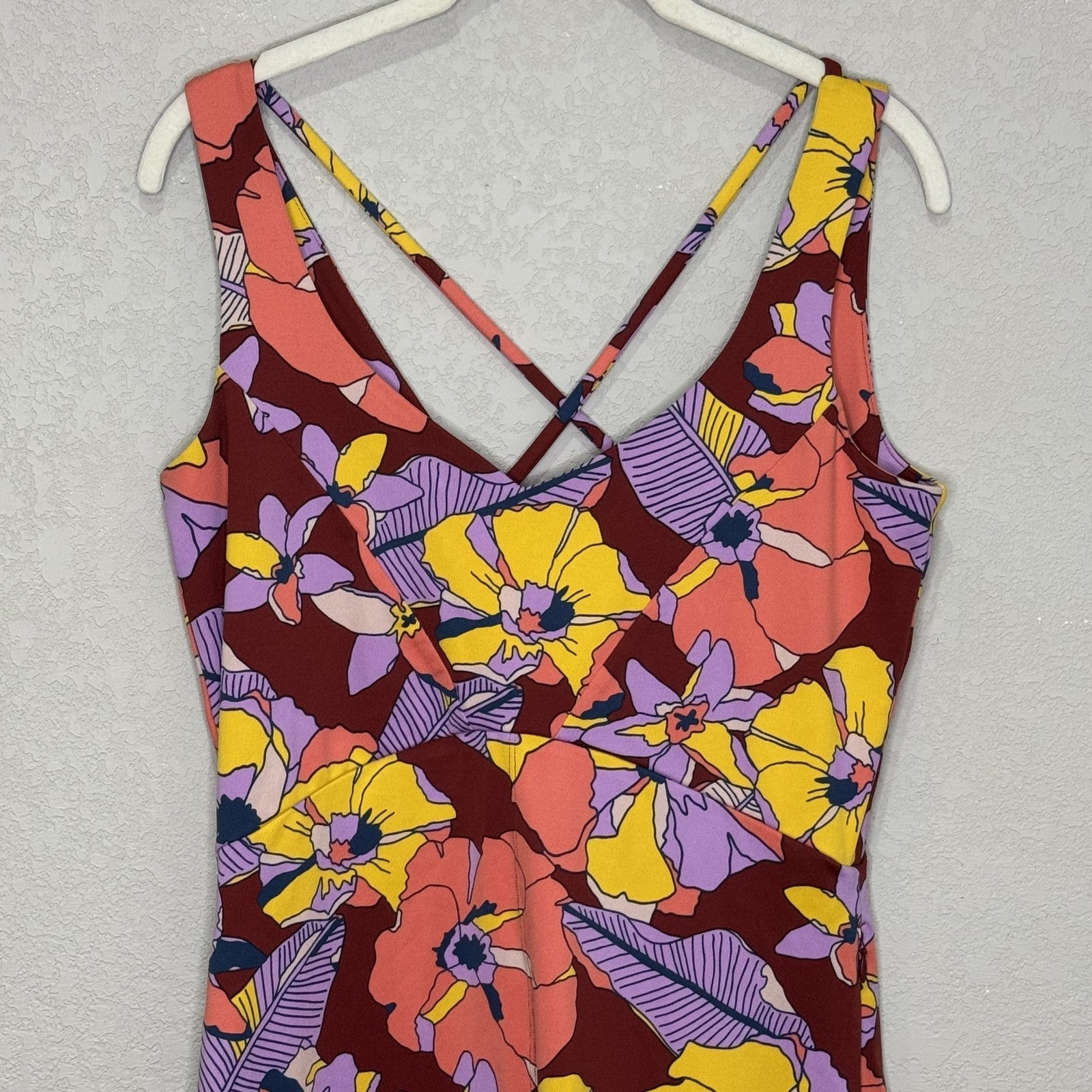 Title Nine Dress Womens Small Buttah Criss Cross Back Floral S21 - Flair - Style