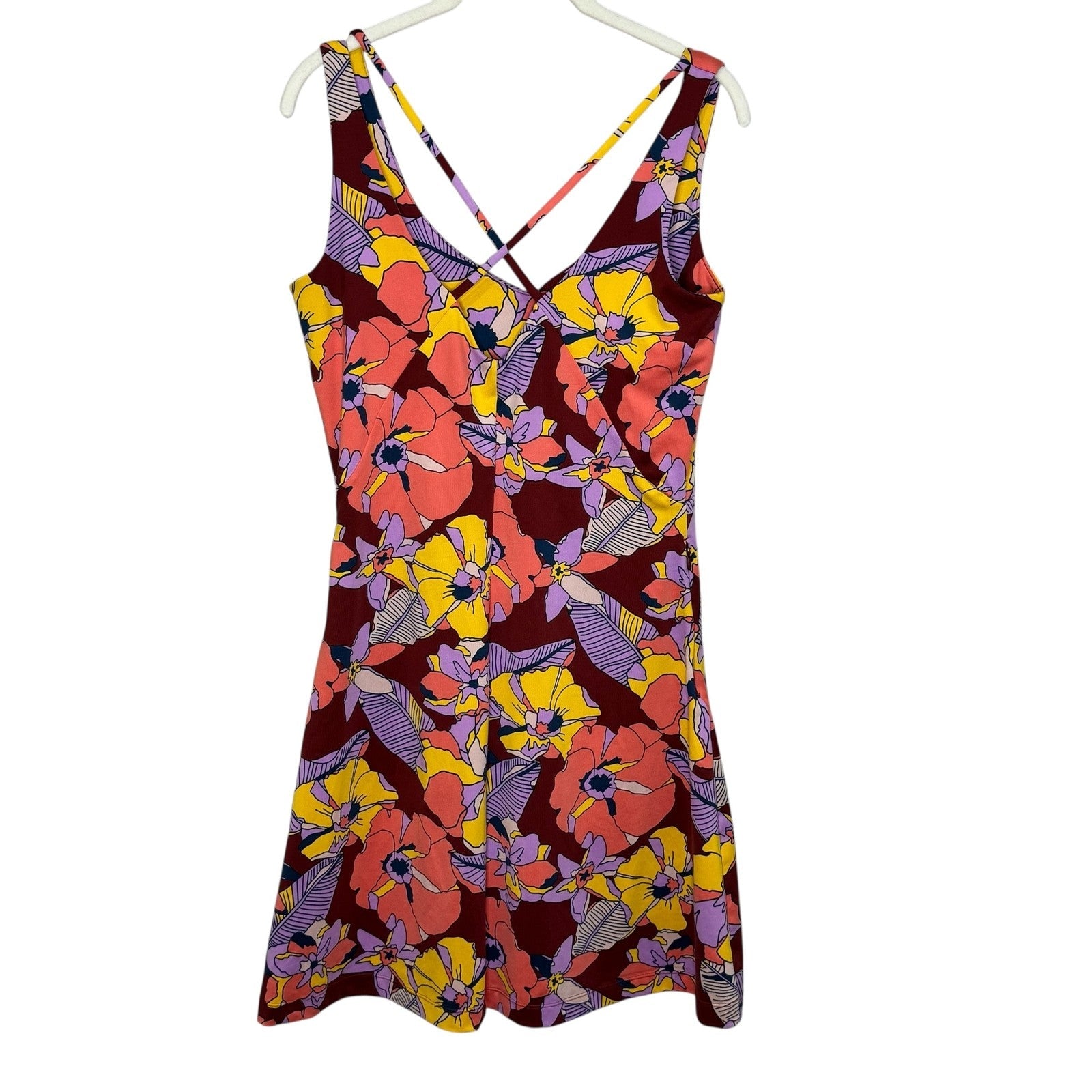 Title Nine Dress Womens Small Buttah Criss Cross Back Floral S21 - Flair - Style