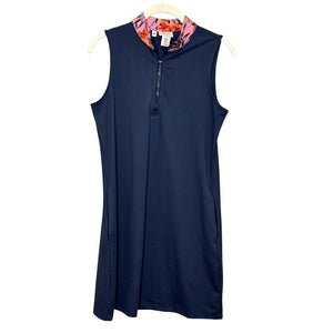 Tommy Bahama Golf Dress Womens Small Sleeveless Zip Floral Collar Pocketa - Flair - Style