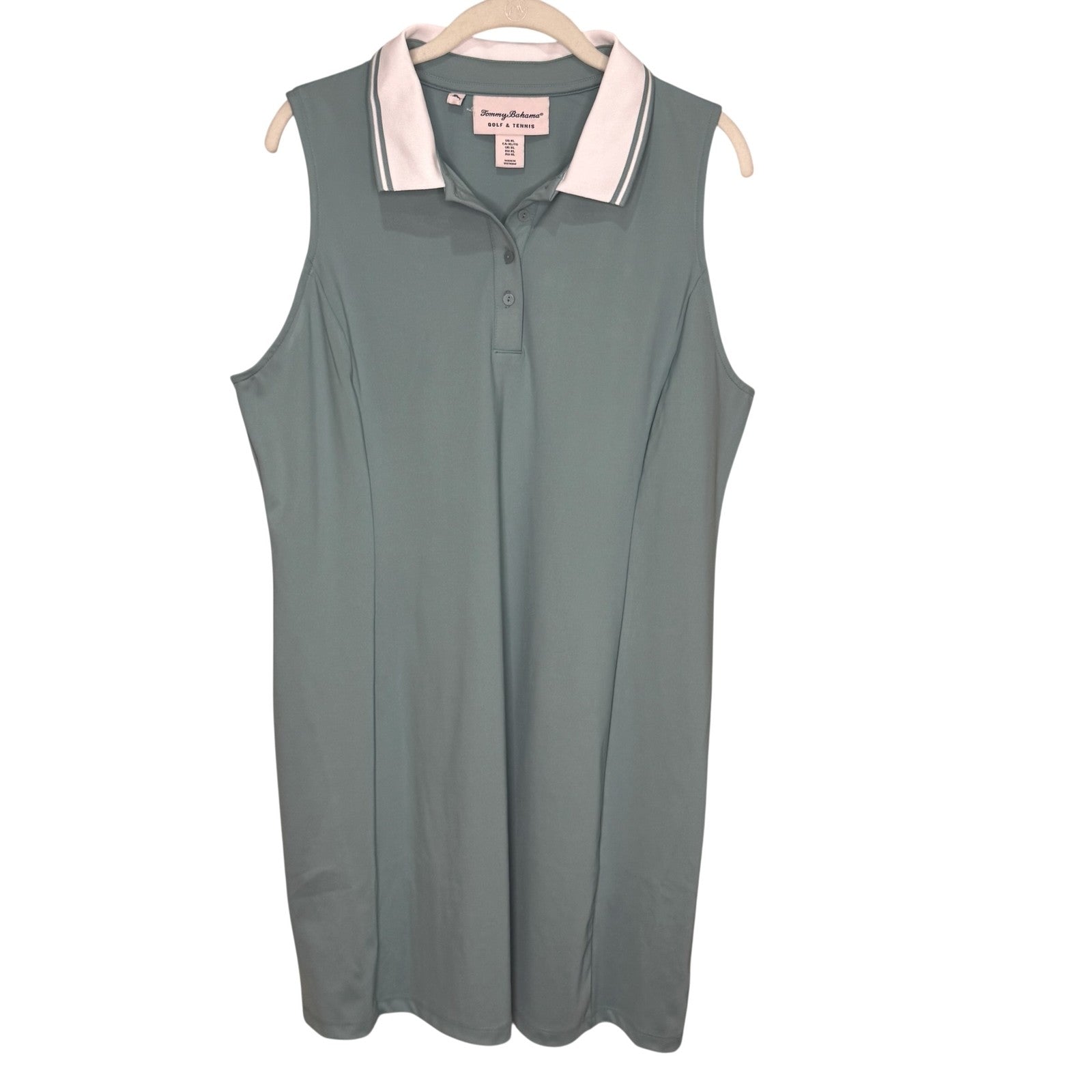 Tommy Bahama Golf Tennis Dress Womens XL Green Sleeveless Polo