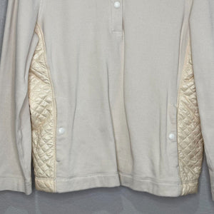 Tommy Bahama Sweatshirt Pullover Size Large Ivory Aruba Quilted Half Snap Knit - Flair - Style