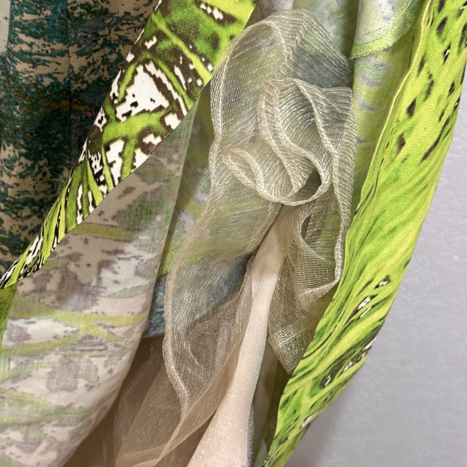 Tracy Reese Dress Size 12 Impressionist Monet Floral Fit Flare Silk Linen Lined - Flair - Style
