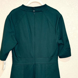Trina Turk Dress Size 10 NEW Green V - Neck Half Sleeve $328 - Flair - Style