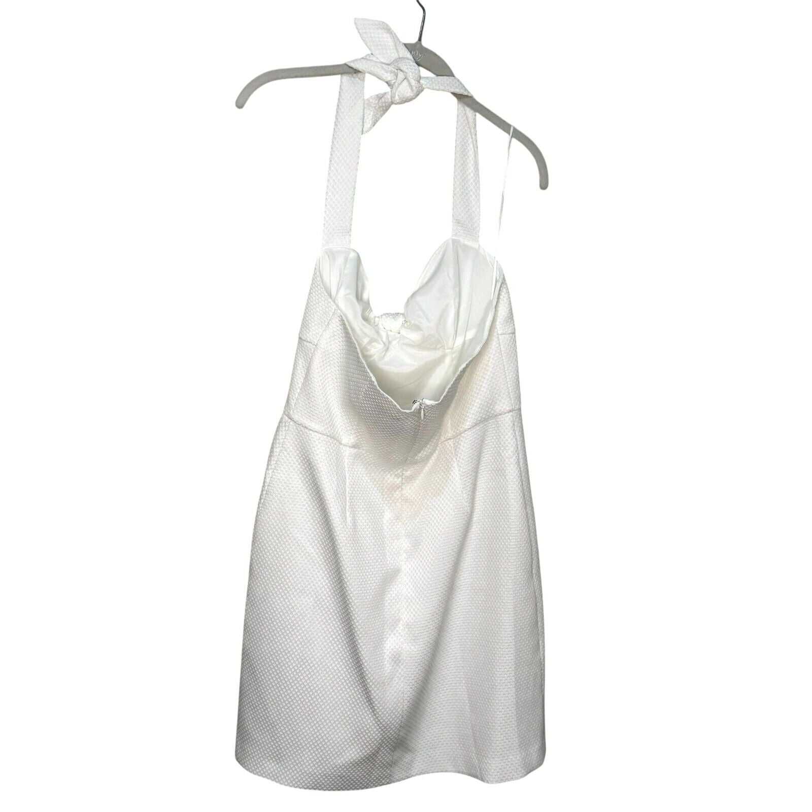 Trina Turk Halter Dress Size 8 White Textured NEW $168 - Flair - Style