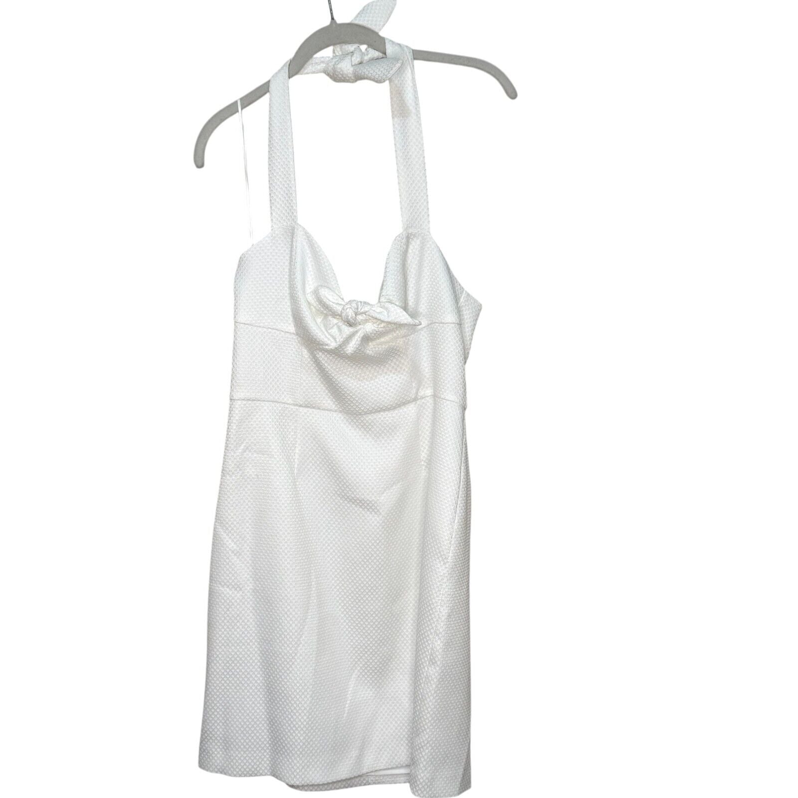 Trina Turk Halter Dress Size 8 White Textured NEW $168 - Flair - Style