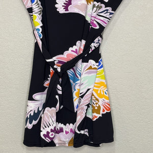 Trina Turk Seychelles Tunic Swim Cover Up Dress Small Black Floral Belted Resort - Flair - Style