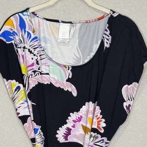 Trina Turk Seychelles Tunic Swim Cover Up Dress Small Black Floral Belted Resort - Flair - Style