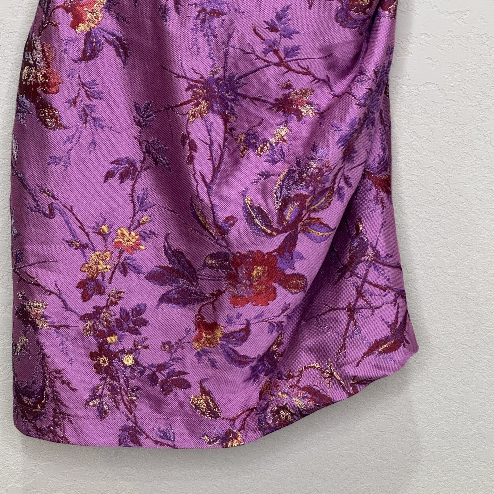 Urban Outfitters Dress Womens Medium Rose Floral Metallic Jacquard Mini Strappy - Flair - Style