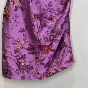 Urban Outfitters Dress Womens Medium Rose Floral Metallic Jacquard Mini Strappy - Flair - Style