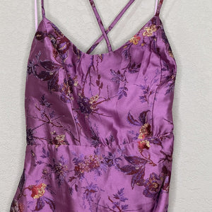 Urban Outfitters Dress Womens Medium Rose Floral Metallic Jacquard Mini Strappy - Flair - Style