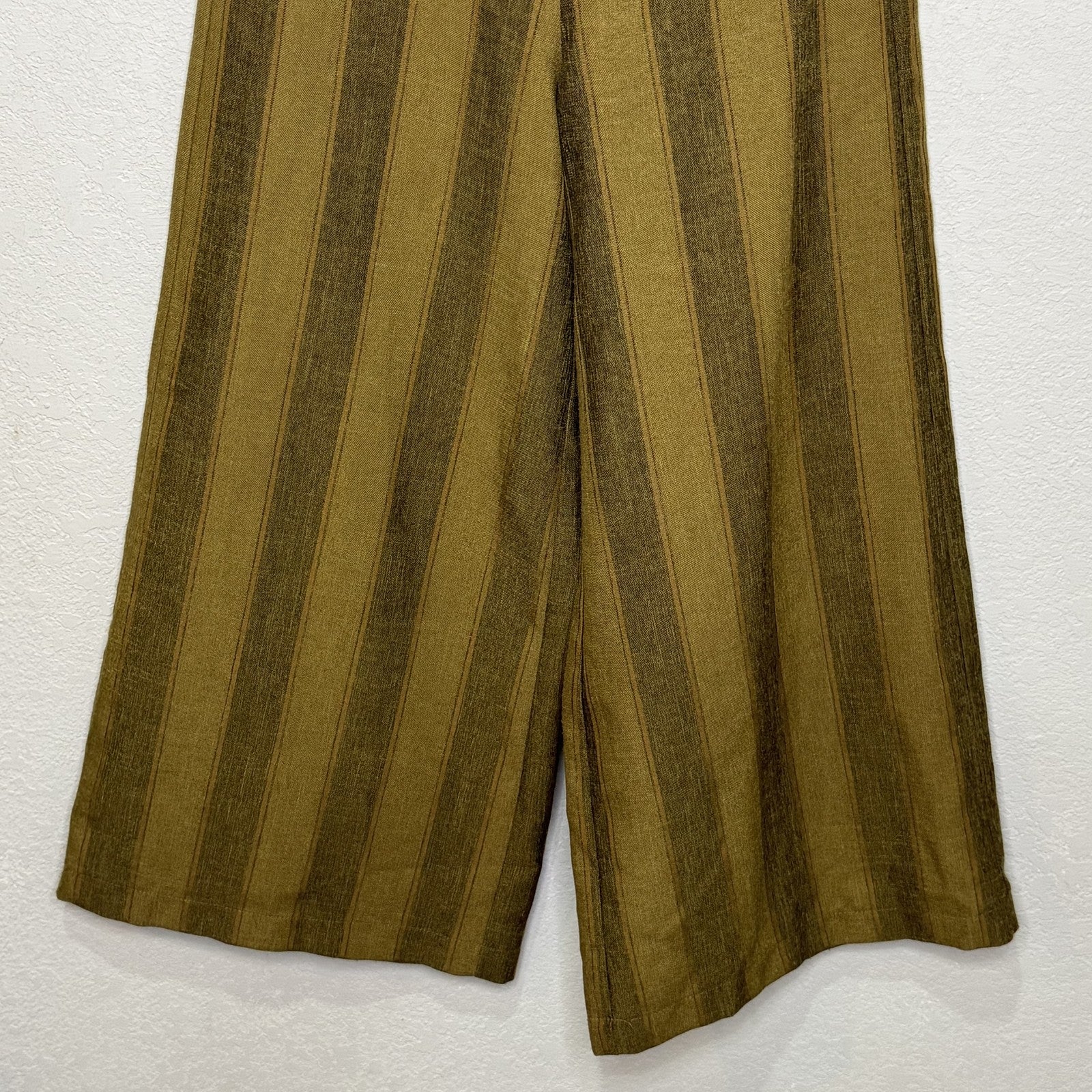 Urban Outfitters Jumpsuit Womens XS Brown Striped Wide Leg Strapless Cropped - Flair - Style
