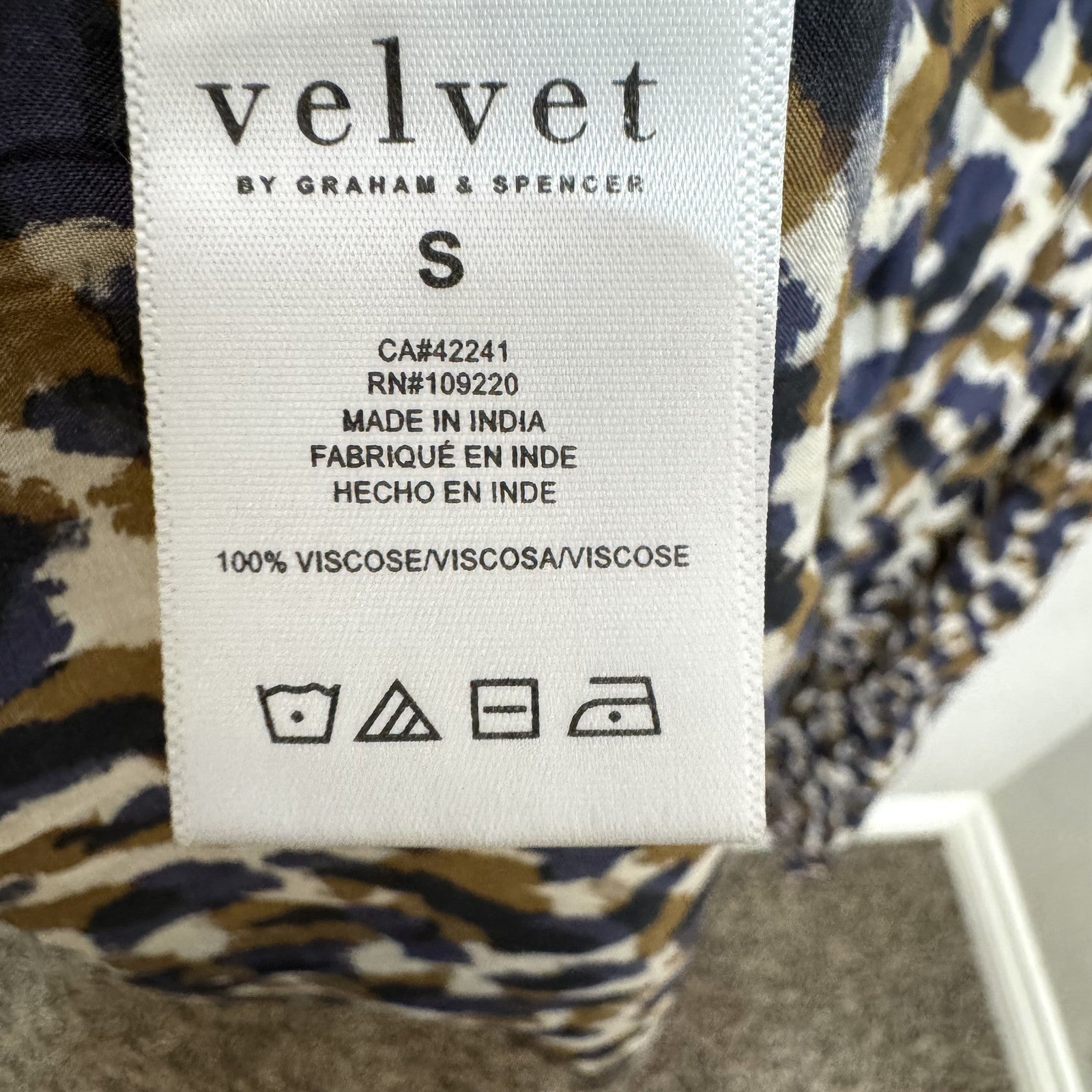 Velvet by Graham & Spencer Dress Womens Small Smudge Print Tiered Boho - Flair - Style