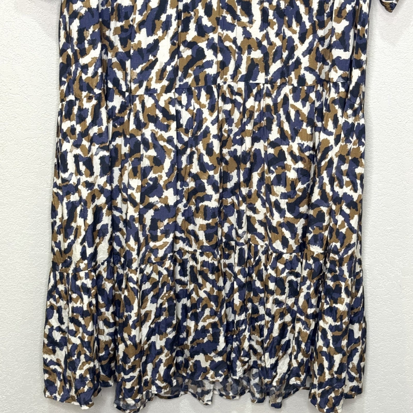Velvet by Graham & Spencer Dress Womens Small Smudge Print Tiered Boho - Flair - Style
