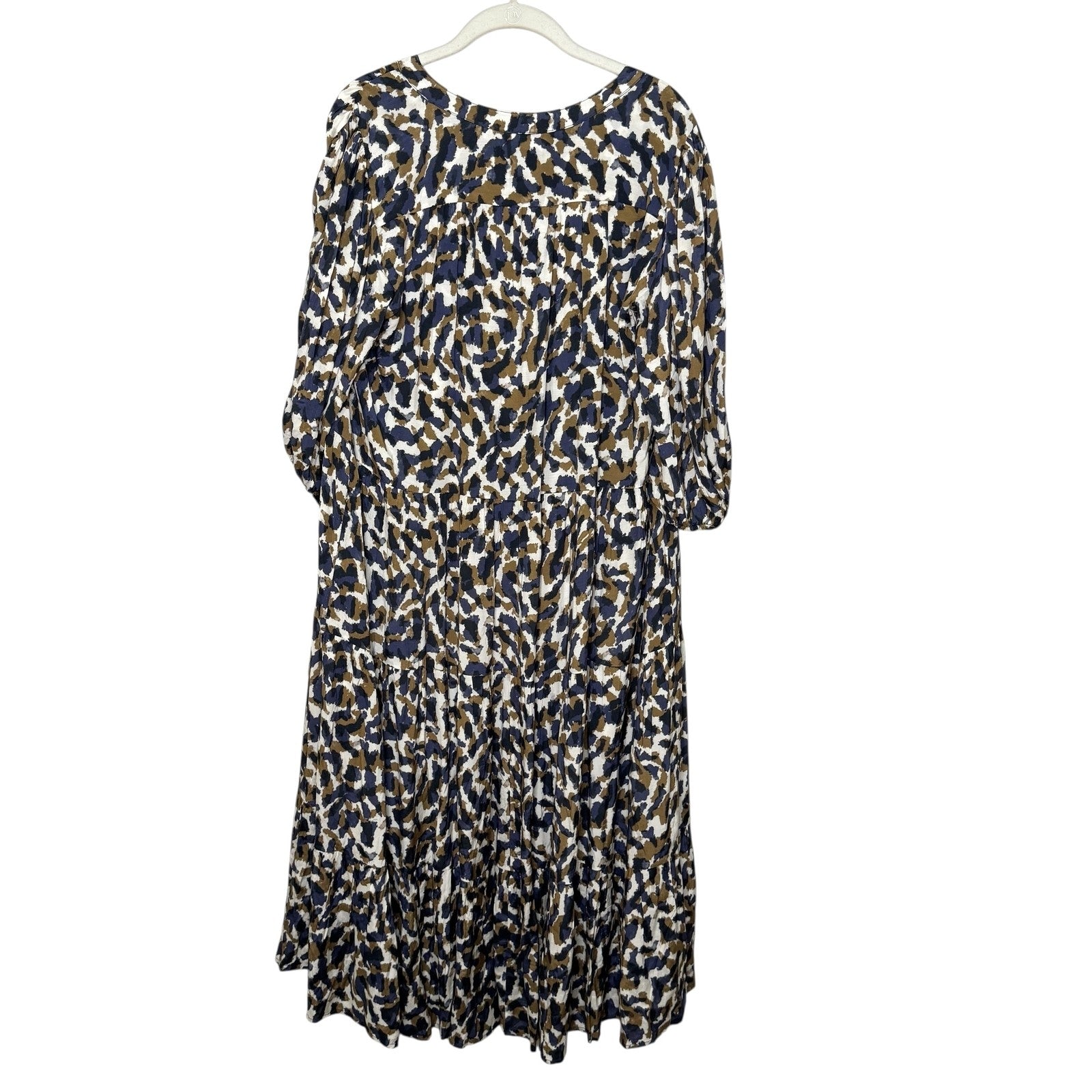 Velvet by Graham & Spencer Dress Womens Small Smudge Print Tiered Boho - Flair - Style