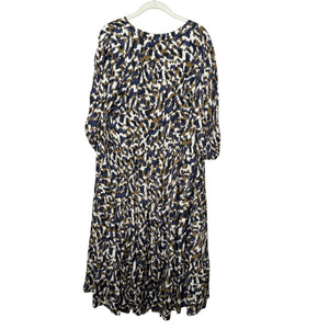 Velvet by Graham & Spencer Dress Womens Small Smudge Print Tiered Boho - Flair - Style