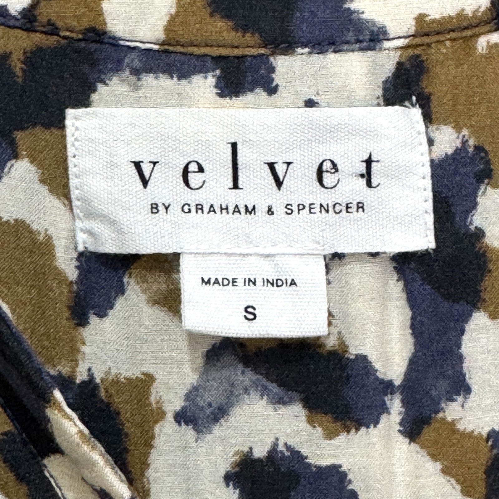 Velvet by Graham & Spencer Dress Womens Small Smudge Print Tiered Boho - Flair - Style