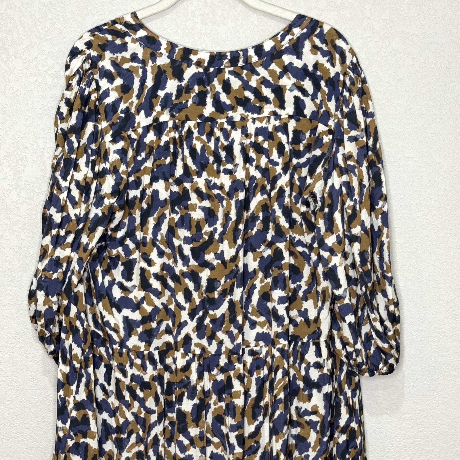 Velvet by Graham & Spencer Dress Womens Small Smudge Print Tiered Boho - Flair - Style