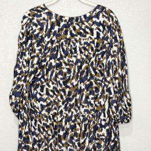 Velvet by Graham & Spencer Dress Womens Small Smudge Print Tiered Boho - Flair - Style