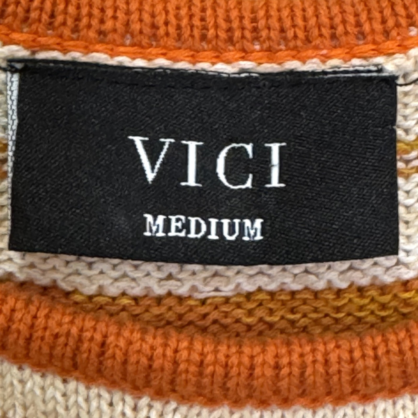 Vici Sweater Tank Top Womens Medium Striped Knit Sleeveless Pullover Casual - Flair - Style