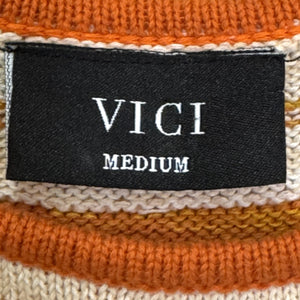 Vici Sweater Tank Top Womens Medium Striped Knit Sleeveless Pullover Casual - Flair - Style