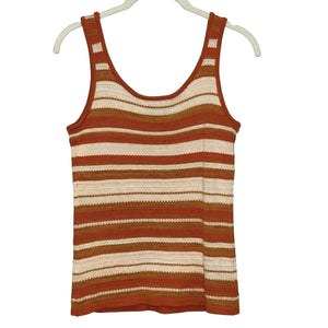 Vici Sweater Tank Top Womens Medium Striped Knit Sleeveless Pullover Casual - Flair - Style