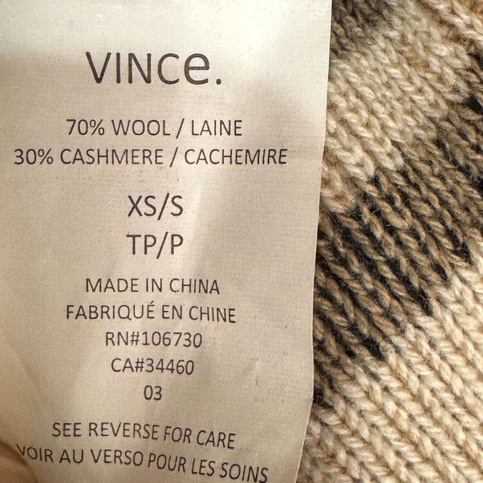 Vince Wool Cashmere Open Long Cardigan Size XS / S $445 Textured Stripe - Flair - Style