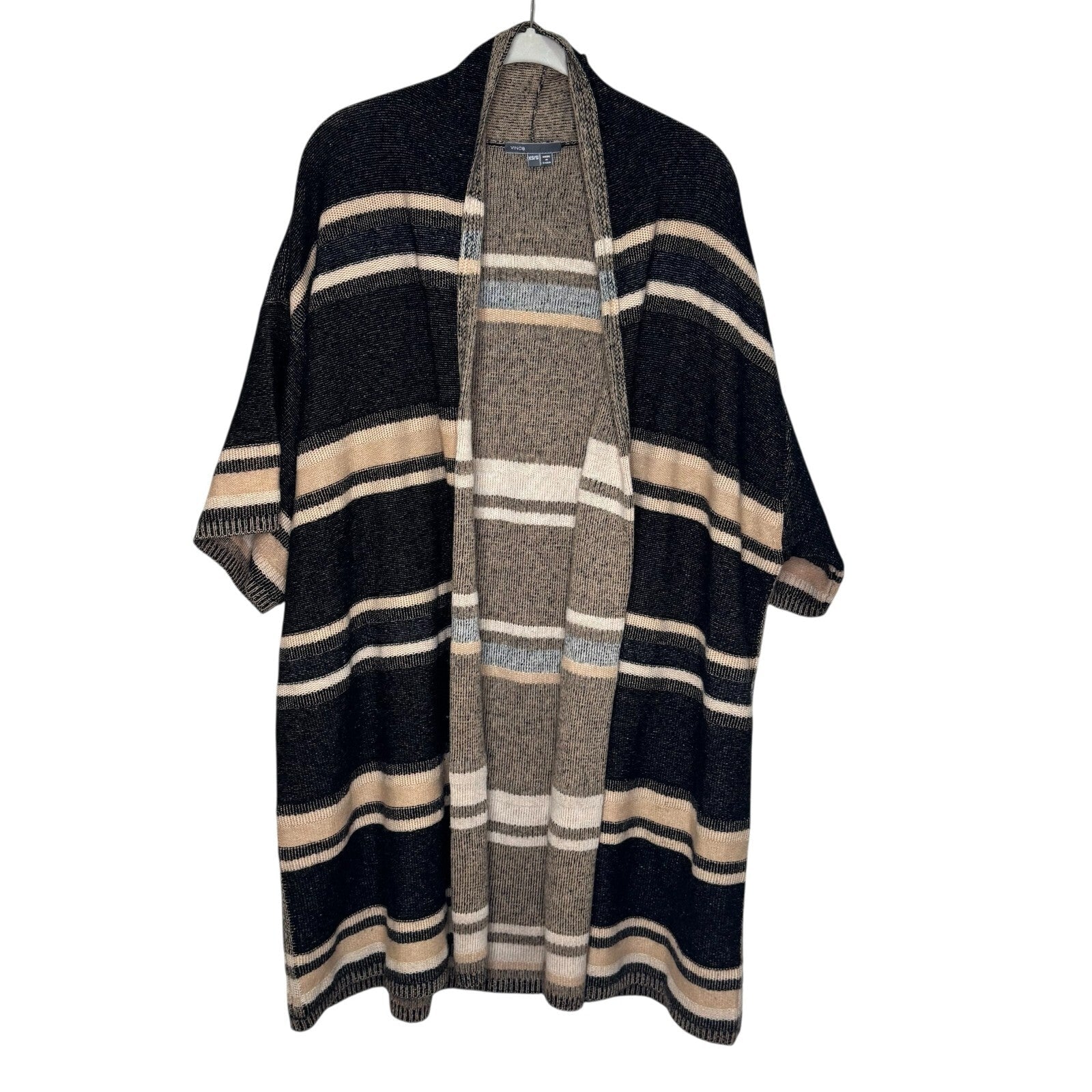 Vince Wool Cashmere Open Long Cardigan Size XS / S $445 Textured Stripe - Flair - Style