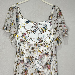 VTG Gail Garner All That Glitters San Francisco Dress Size Small Floral Sheer - Flair - Style