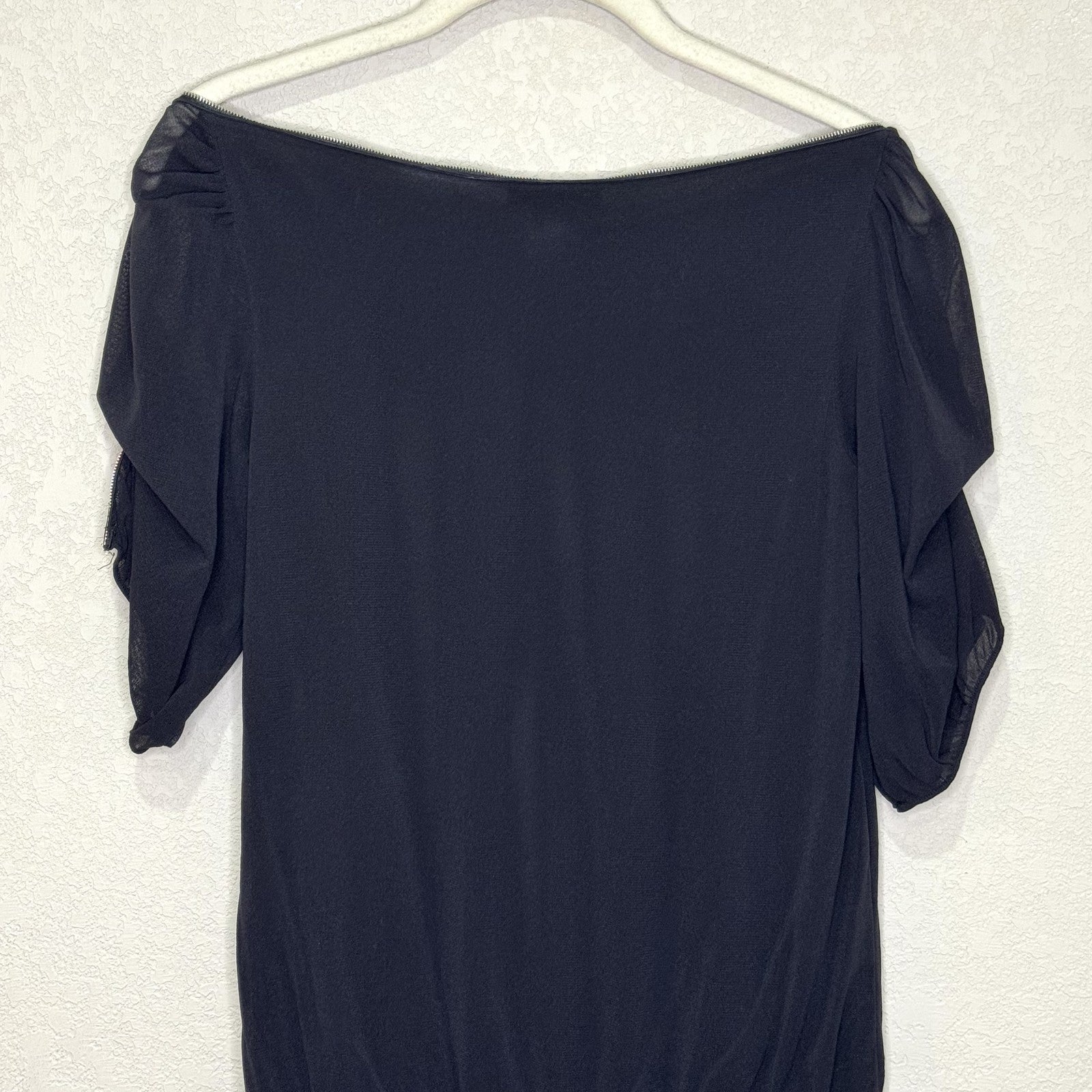 VTG Vivienne Tam Dress Y2K Petite Embroidered Zipper Trim Neckline Size 2 - Flair - Style