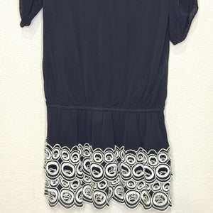 VTG Vivienne Tam Dress Y2K Petite Embroidered Zipper Trim Neckline Size 2 - Flair - Style