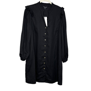 Whistles Dress Womens UK12 US8 Katie Button Through EcoVero Ruffle Long Sleeve - Flair - Style