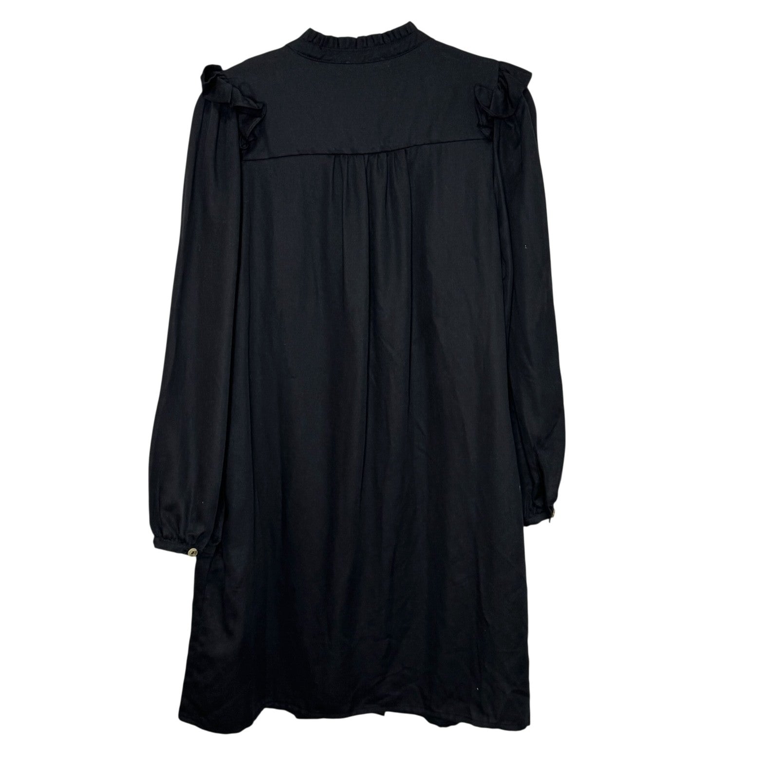 Whistles Dress Womens UK12 US8 Katie Button Through EcoVero Ruffle Long Sleeve - Flair - Style