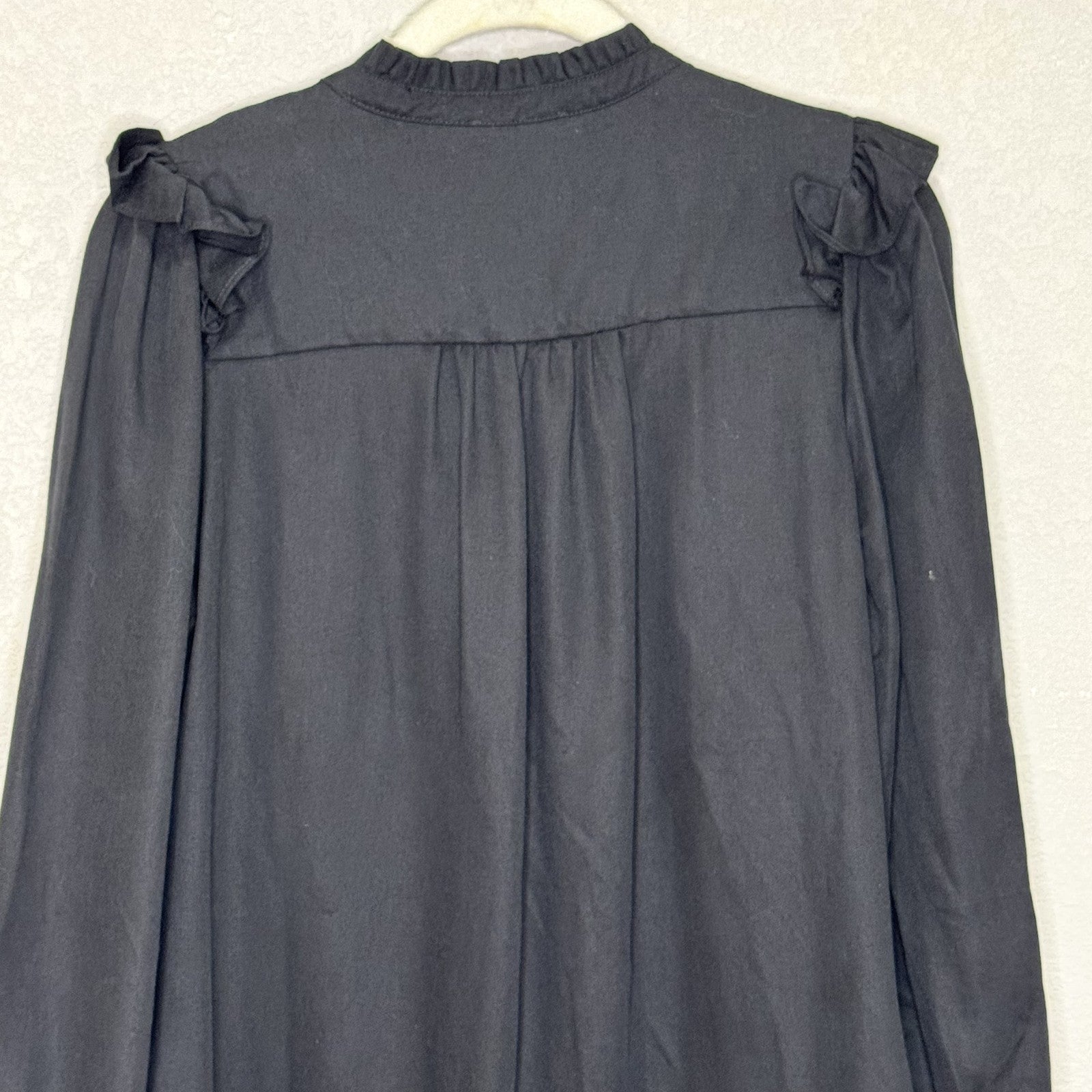 Whistles Dress Womens UK12 US8 Katie Button Through EcoVero Ruffle Long Sleeve - Flair - Style