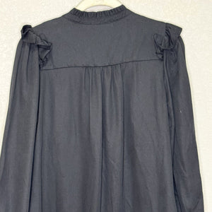 Whistles Dress Womens UK12 US8 Katie Button Through EcoVero Ruffle Long Sleeve - Flair - Style