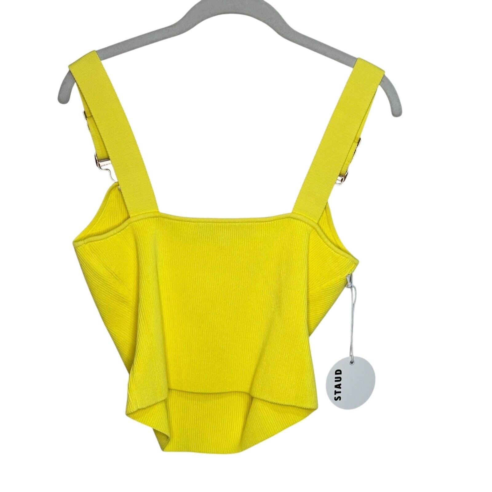 Wrangler + STAUD Tank Top Size Large NEW Yellow $145 The Overall Knit Top - Flair - Style