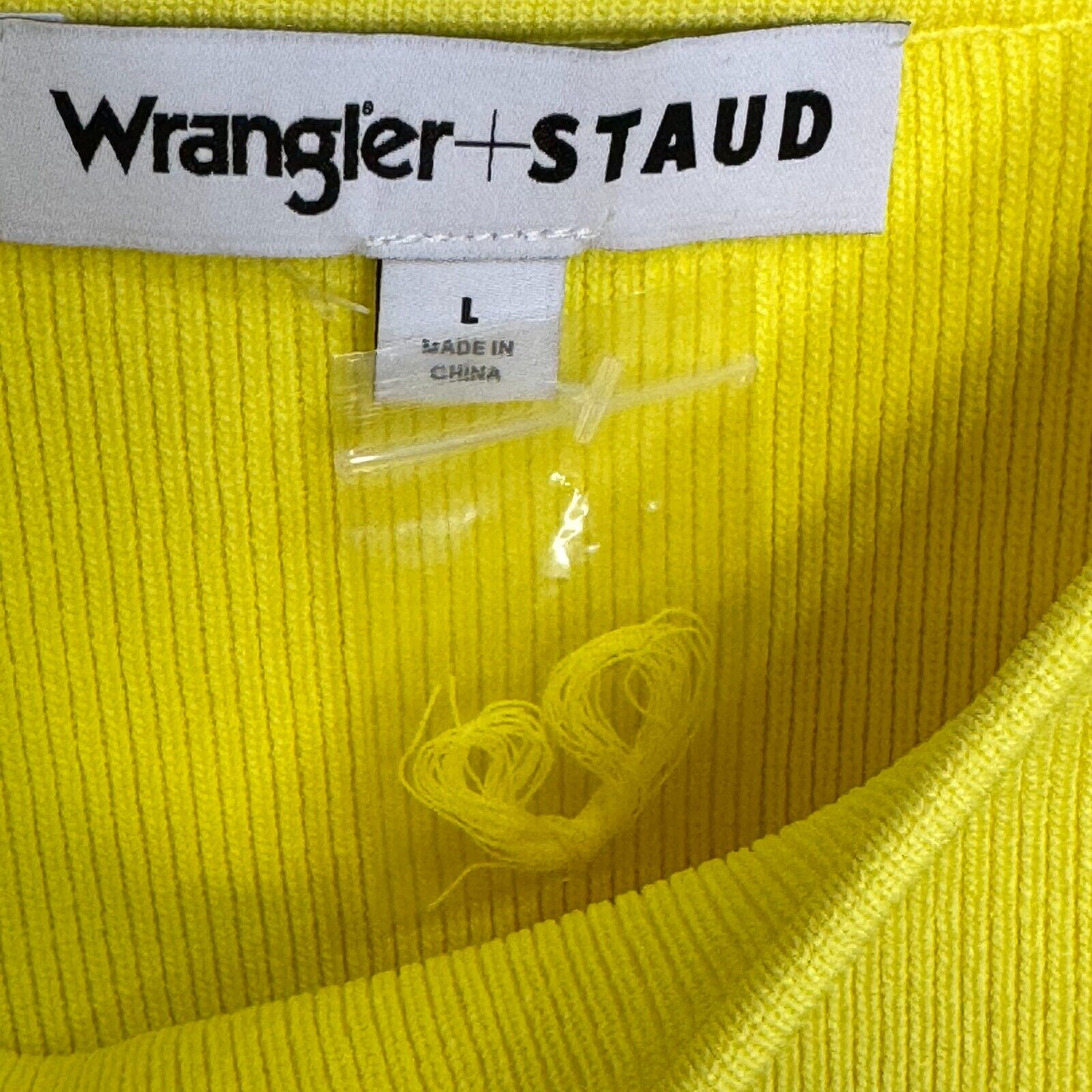 Wrangler + STAUD Tank Top Size Large NEW Yellow $145 The Overall Knit Top - Flair - Style