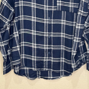 Z Supply Shirt Size Medium Clio Blue Plaid Flannel Button Up - Flair - Style
