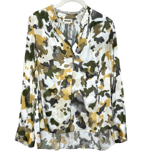 Zadig & Voltaire Size Small Tink Camou Long Sleeved High Low Blouse - Flair - Style